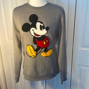 Vintage Disney Embroidered Mickey Mouse Gray Sweatshirt Size M